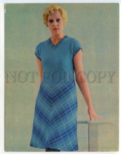 488654 Advertising FASHION 1977 Knitting pattern Blonde Girl DRESS Poster Old