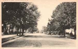 Showmakersville Pennsylvania, 1932 Franklin Street View Tree Lined, Postcard