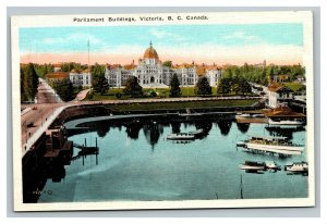 Vintage 1910's Postcard Parliament Buildings Victoria British Columbia Canada