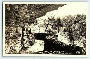 Vintage RPPC Trail To Clifty Falls State Park, Indiana P151 