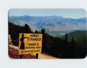 Postcard Unique Sign on Teton Pass, Hwy. U. S. 22, Wyoming