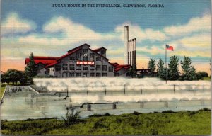 Linen Postcard Sugar House in the Everglades of Lewiston, Florida