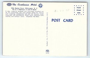 WILMINGTON, NC North Carolina ~ CAROLINIAN MOTEL 1971 Roadside  Postcard