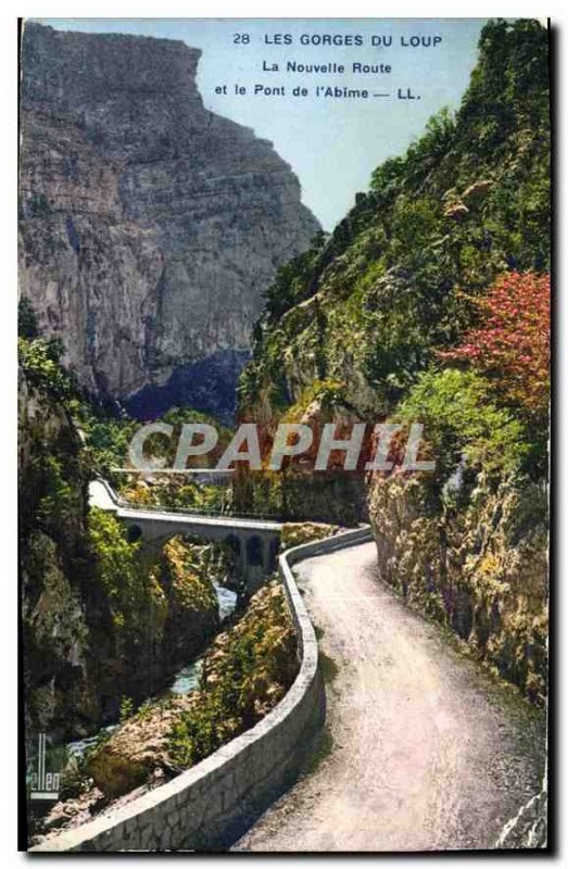 Old Postcard Gorges du Loup New Road and Bridge the Abyss