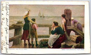 The Fishermen's Return Sailboats & Fishing Boats Antique Postcard