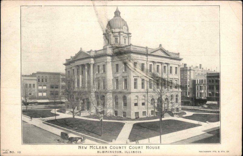 Bloomington Illinois IL New McLean County Court House c1910 Vintage Postcard 