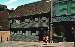 Boston MA-Massachusetts, Paul Revere House Oldest Frame Home, Vintage Postcard