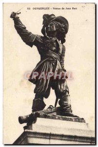 Old Postcard Dunkirk Statue of Jean Bart