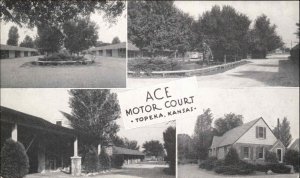 Topeka Kansas KS Ace Motor Court c1940s-50s Postcard