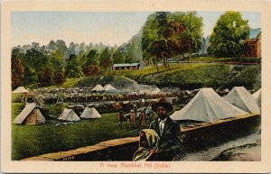 Ranikhet Hill India People Tents Camp H. A. Mirza & Sons Postcard G79