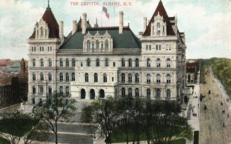 Vintage Postcard 1907 The Capitol Building Historical Landmark Albany New York 