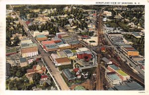 Sanford North Carolina Aeroplane View  Vintage Postcard U1153