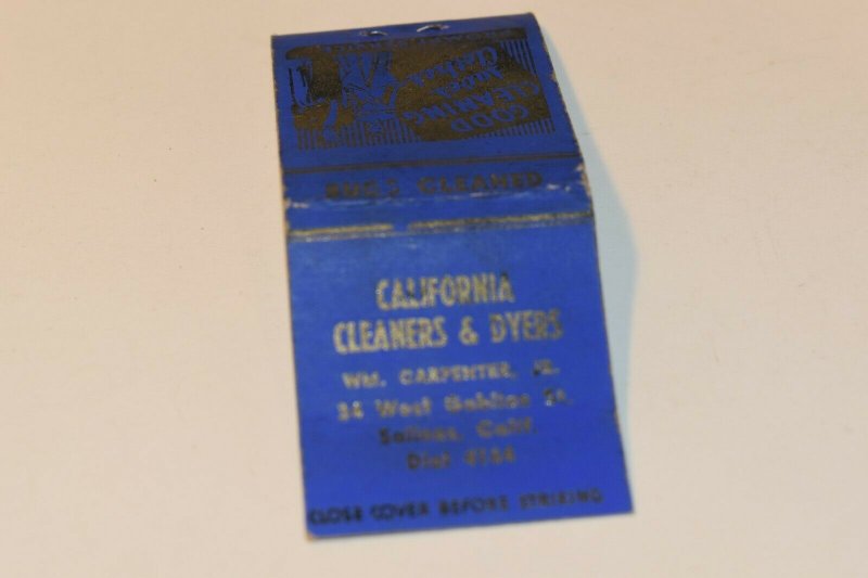 California Cleaners & Dryers Advertising 20 Strike Matchbook Cover