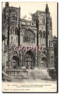 Vienna Old Postcard Facade of the cathedral Saint Maurice & # 39incendie befo...