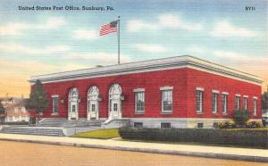 SUNBURY, PA Pennsylvania  US POST OFFICE  Northumberland County c1940's Postcard