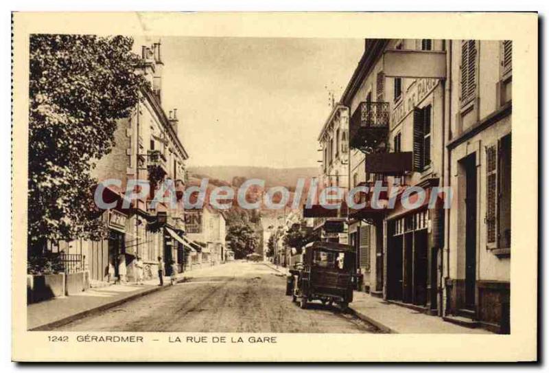 Old Postcard Gerardmer La Rue De La Gare