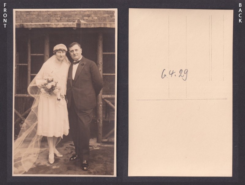 Vinatage postcard GERMANY RPPC A couple Wedding 1929