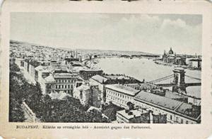 BUDAPEST HUNGARY-KILATAS az ORSZAGHAZ FELE-AUSSICHT GEGEN PARLIAMENT POSTCARD