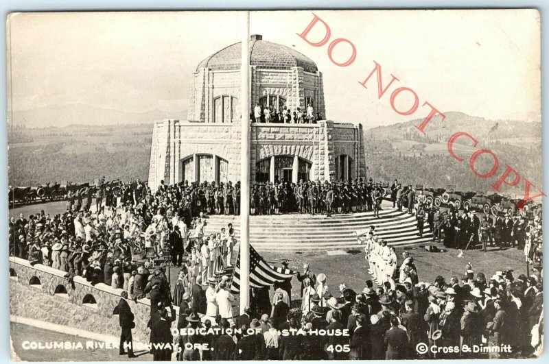 1946 Columbia River Highway, Oregon RPPC Dedication Vista House Real Photo A22