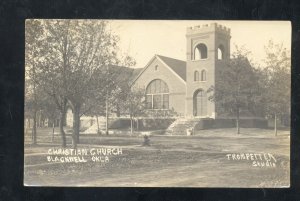 RPPC BLACKWELL OKLAHOMA CHRISTIAN CHURCH VINTAGE REAL PHOTO POSTCARD