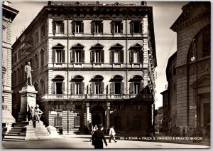 Roma Piazza S. Pantaleo E Palazzo Braschi Rome Italy Real Photo RPPC Postcard