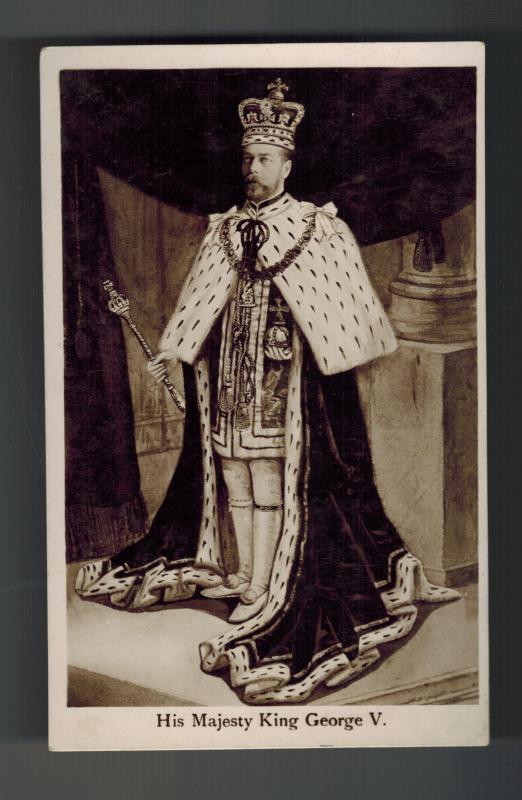 Mint RPPC Postcard King George V KGV in RObes Royalty England