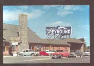 MACKINAW CITY MICHIGAN GREYHOUND BUS DEPOT OLD CARS OSTCARD COPY