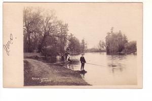 Real Photo, Boys Fishing in River Lynn, Simcoe, Ontario