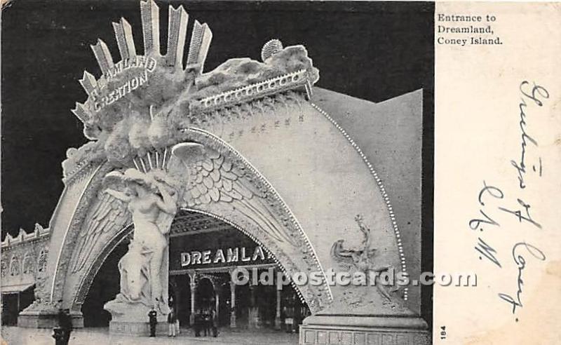 Entrance to Dreamland Coney Island, NY, USA Amusement Park 1908 