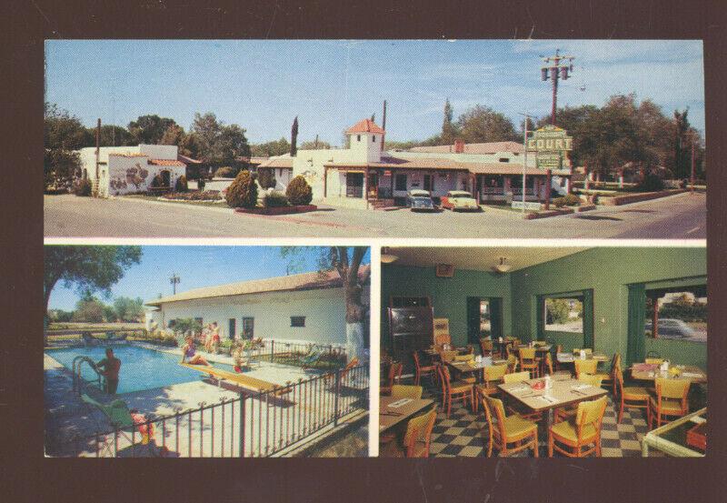 LAS CRUCES NEW MEXICO BROADWAY COURTS RESTAURANT INTERIOR CARS POSTCARD