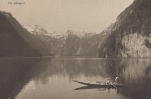 Der Konigsee Rowing Boat German Old Real Photo Postcard