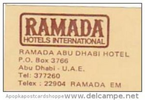 ABA DHABI RAMADA HOTEL VINTAGE LUGGAGE LABEL