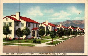 Vtg 1930s Officer Quarters 7th Cavalry Area Fort Bliss El Paso Texas TX Postcard