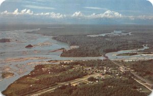 Talkeetna, AK Alaska  CITY & RIVER Aerial View  VINTAGE Rounded Corner Postcard