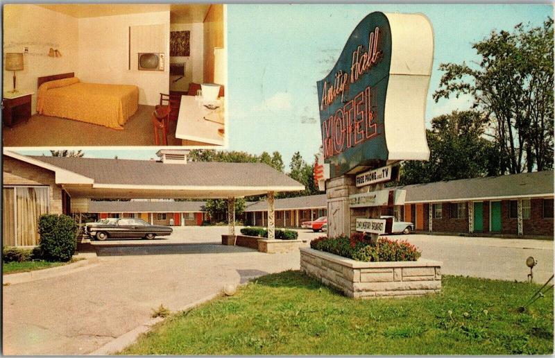 Amity Hall Motel East Lansing MI Multi View c1967 Vintage Postcard P05