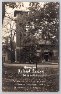 Maine RPPC Poland Spring Beverage Bottling House c1940 Real Photo Postcard B32