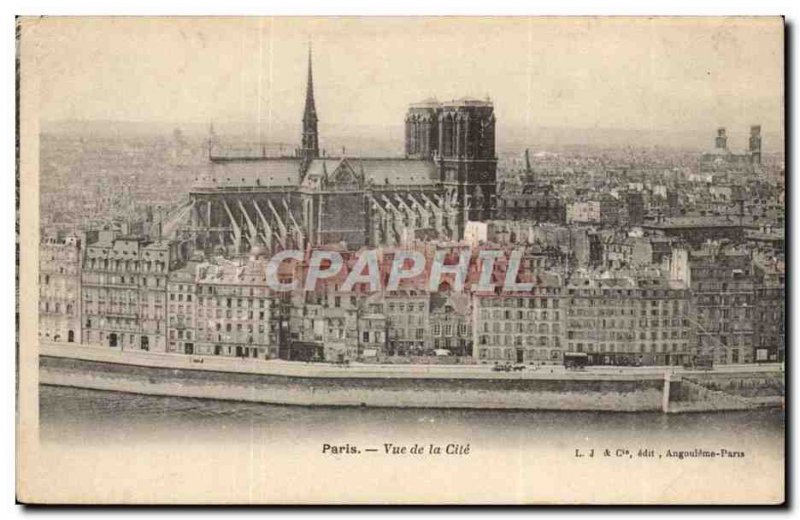 Paris Old Postcard View of the City