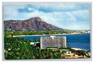 Vintage 1960's Advertising Postcard Reef Hotel Diamond Head Waikiki Hawaii