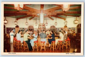 Ciudad Valles SLP Mexico Postcard Hotel Taninul Bar Otates c1940's Vintage