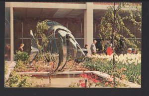 MI DETROIT Fish Fountain Northland Center at 8 Mile Rd 9 Mile Rd pm1958 Chrome
