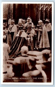 RPPC Peers paying homage to King George VI ENGLAND UK Postcard