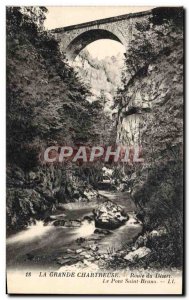 Old Postcard La Grande Chartreuse Du Desert Road Bridge St Bruno
