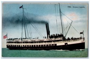 c1910 Steamer Ship Cabrillo Navy Santa Catalina Los Angeles California Postcard 