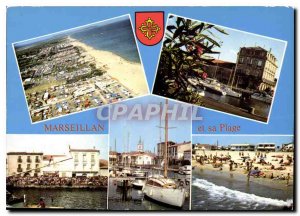 Postcard Modern Marseillan Herault Place and The Camping Port in bloom Lou ca...
