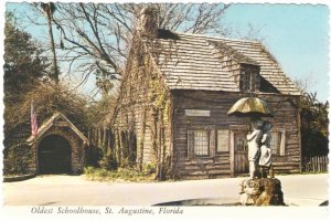 The Oldest Schoolhouse, St Augustine, Florida, Chrome Postcard