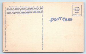 SPRINGFIELD, IL Illinois~ LINCOLN MONUMENT Oak Ridge Cemetery c1940s  Postcard