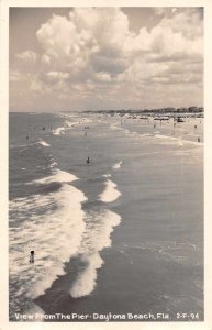 Daytona Beach Florida View from the Pier Real Photo Postcard AA6920