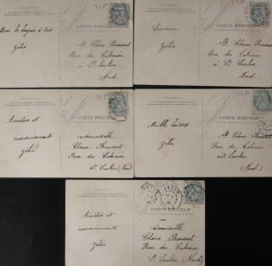 French Set of 5 Postcards CONFIDENCE Have Confidence c1906