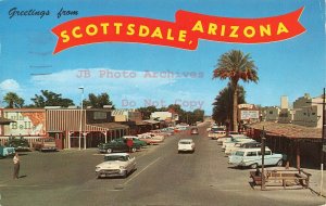 AZ, Scottsdale, Arizona, Street Scene, Business Area, 50s Cars, Petley No 38229