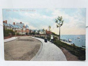 Ladies Pushing Pram Along Clifton Drive Westcliff on Sea Vintage Postcard c1910